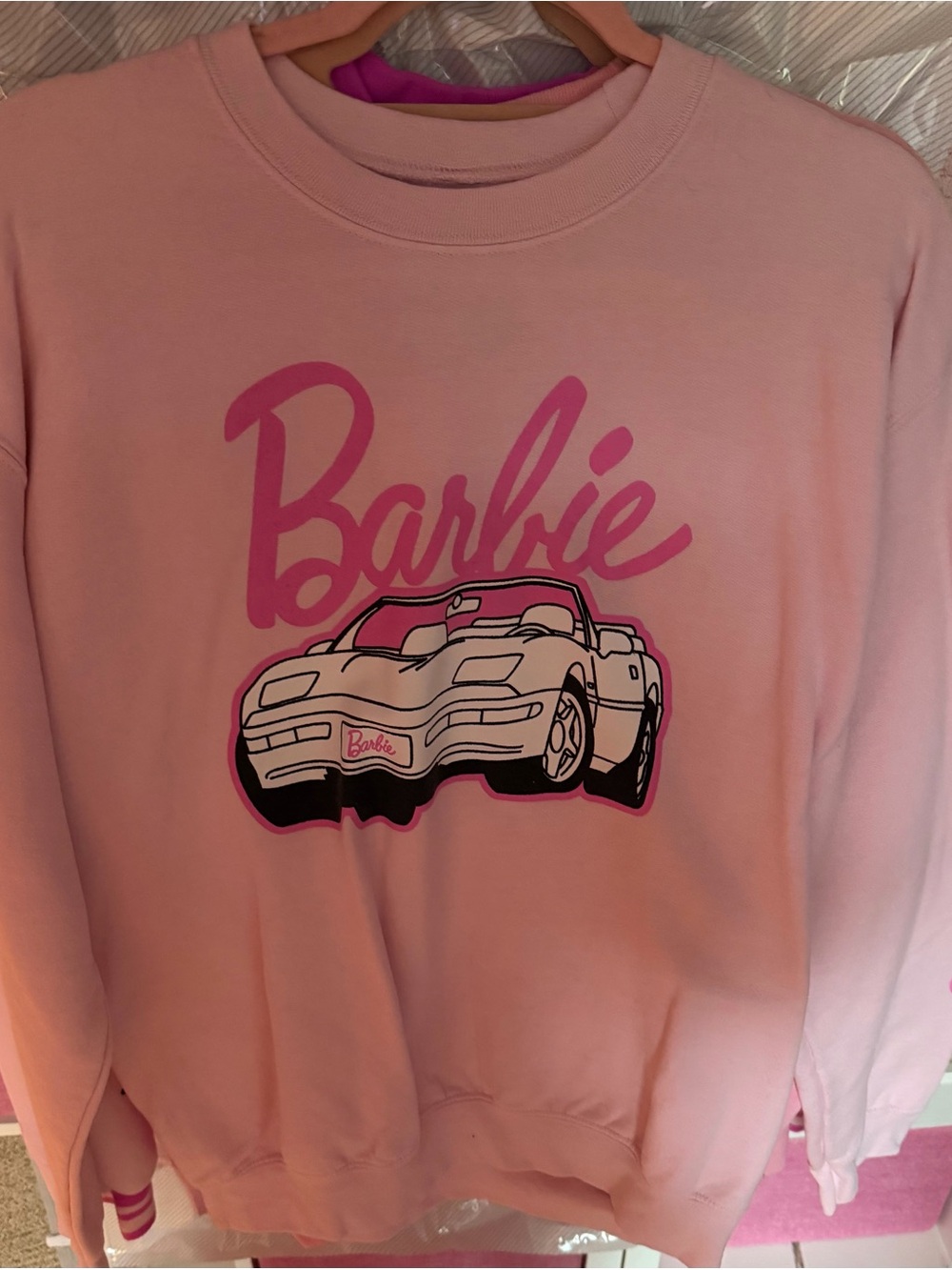 Barbie Pink Crewneck Sweater with Script Logo - Picture 4 of 4